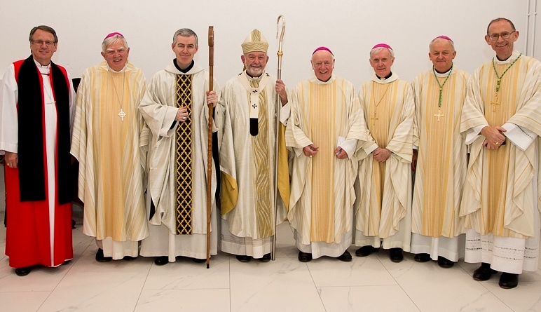 Abbot Coffey with bishops at Abbatial Blessing