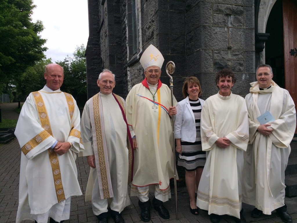 Image, from left to right: Deacon Andy Brady; Mgr Michael Cooke, Director of the Diaconate in the Diocese of Kilmore; Bishop Leo O’Reilly; Mrs Annette Kelly; Mr Padraig Kelly; and Fr Michael Duignan, Director of the Diaconate Programme in St Angela’s College, Sligo.